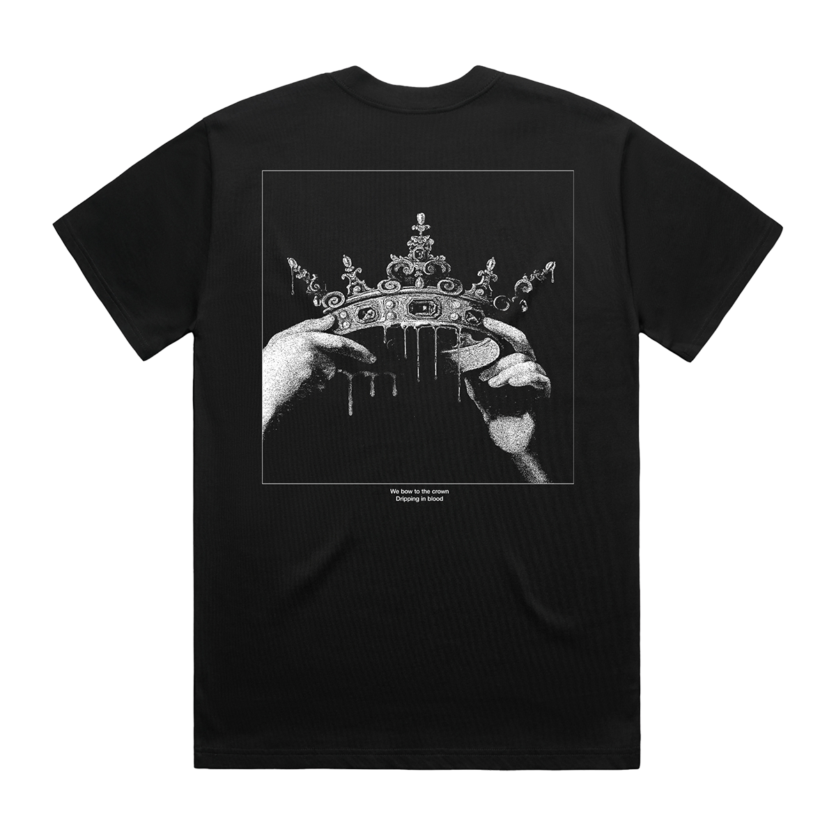 Black unisex short-sleeve T-Shirt with grey Architects crown print across the back