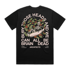 Black short-sleeve regular fit T-shirt with Architects Brain Dead print across the back