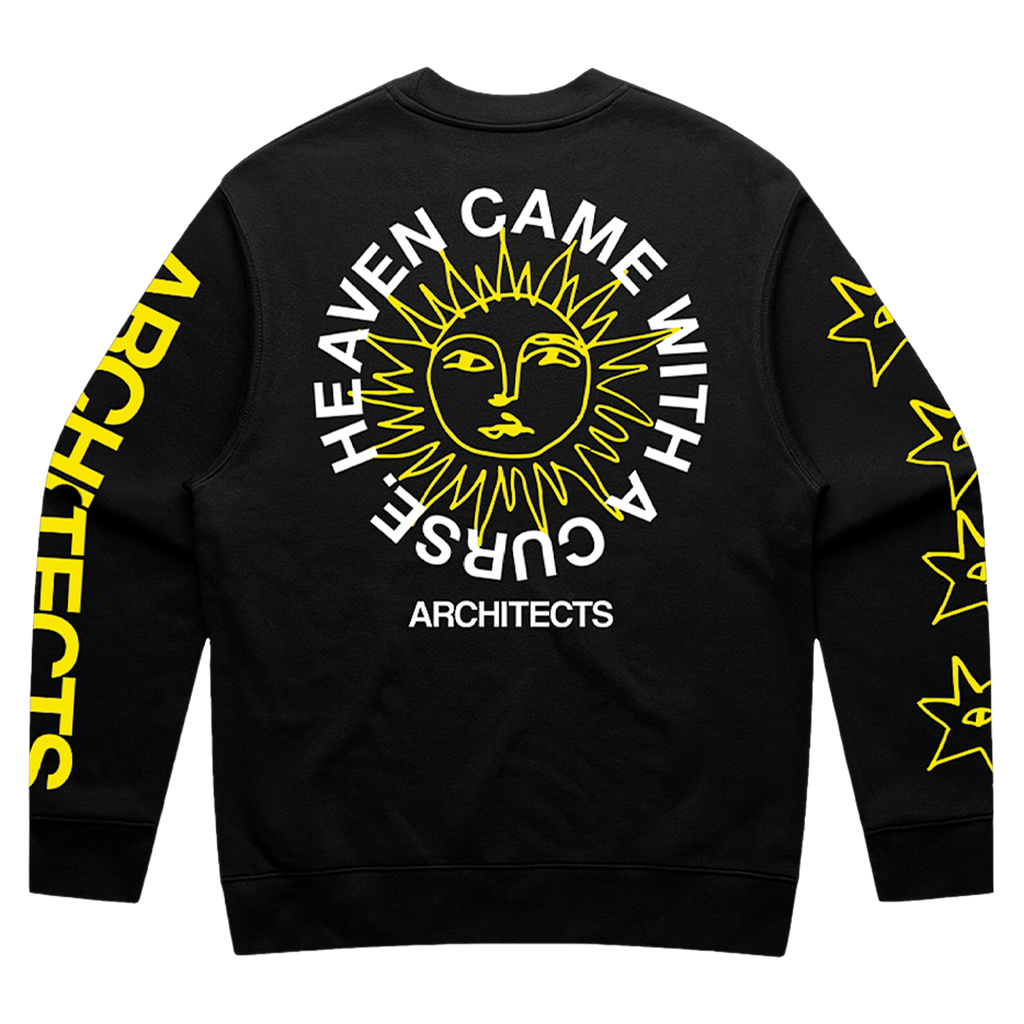 Black Architects sweatshirt with yellow and white graphics.