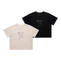 Two t-shirts, one black and one white, with an Architects Diamond A logo