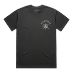 Black short-sleeve T-shirt featuring an Architects globe print on the front, across the right-hand side of the chest.