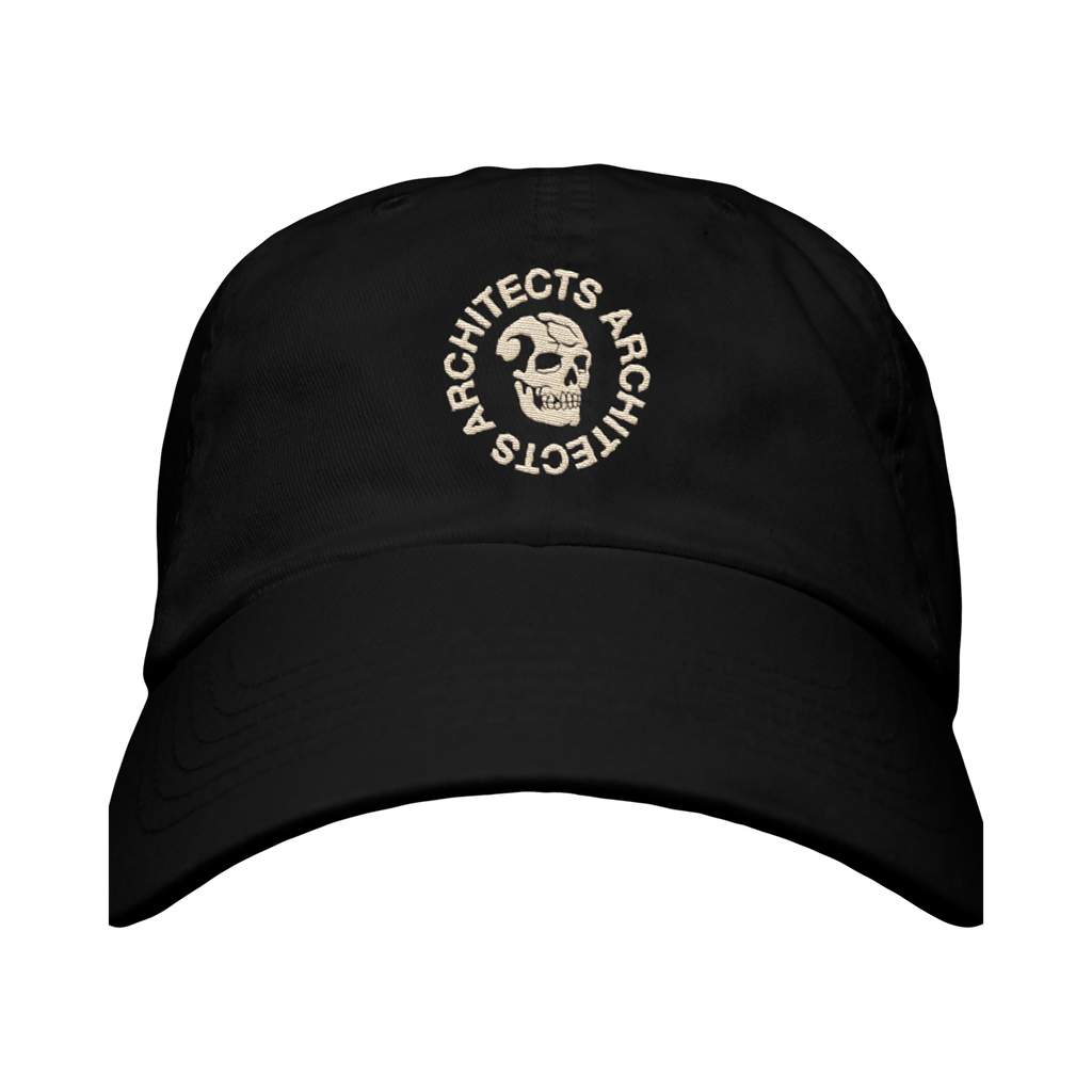 Black cap with 'Architects' skull embroidery across the front