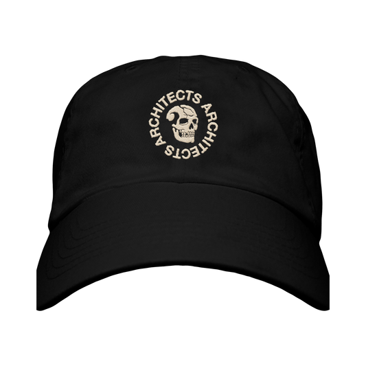 Black cap with 'Architects' skull embroidery across the front