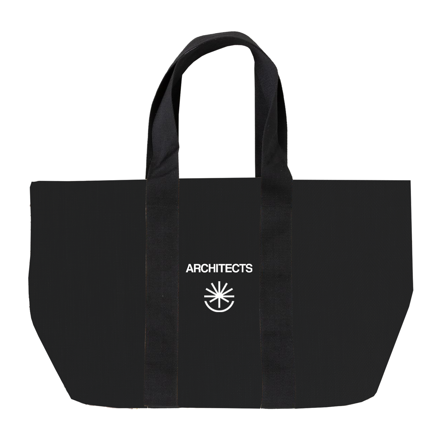 Black tote bag with 'ARCHITECTS' logo across the middle