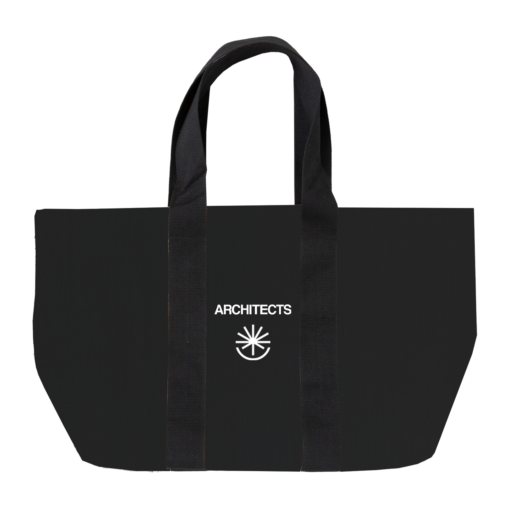Black tote bag with 'ARCHITECTS' logo across the middle