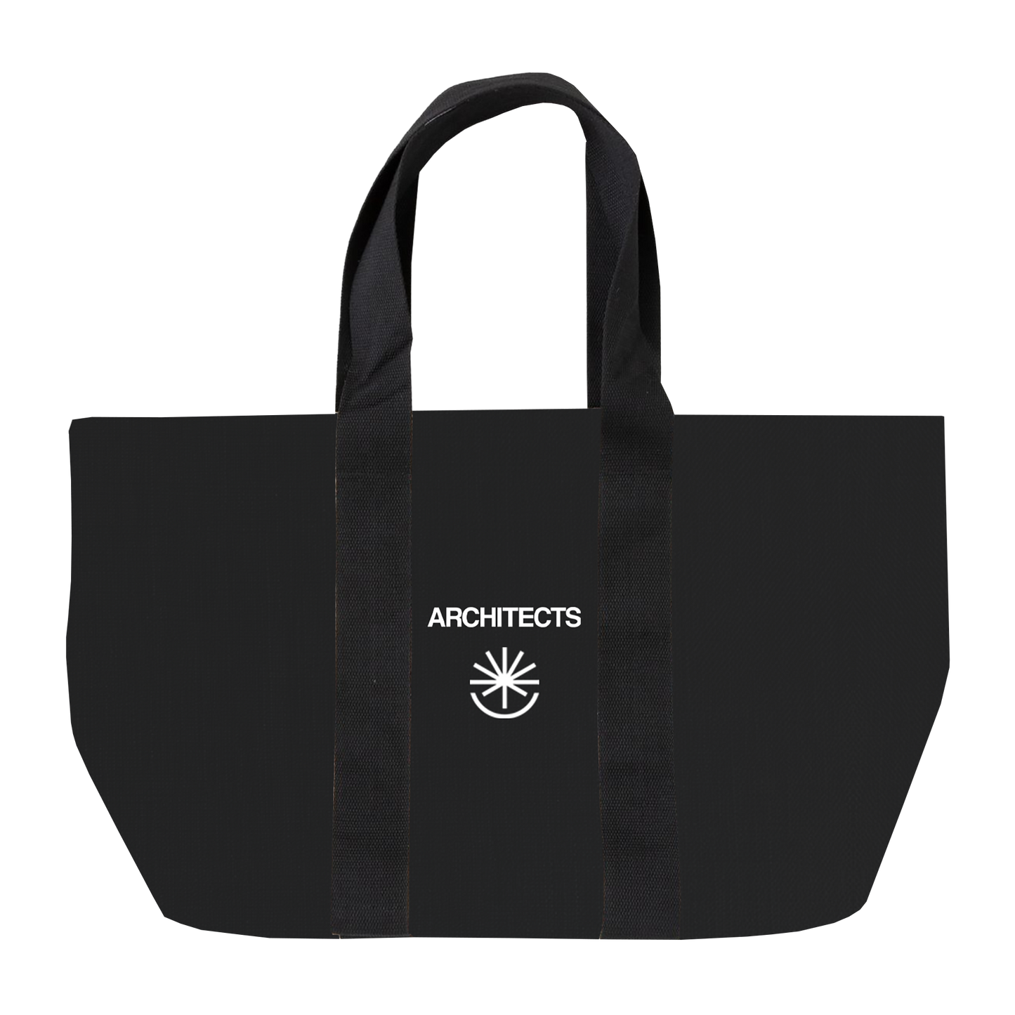 Black tote bag with a small 'ARCHITECTS' logo across the middle