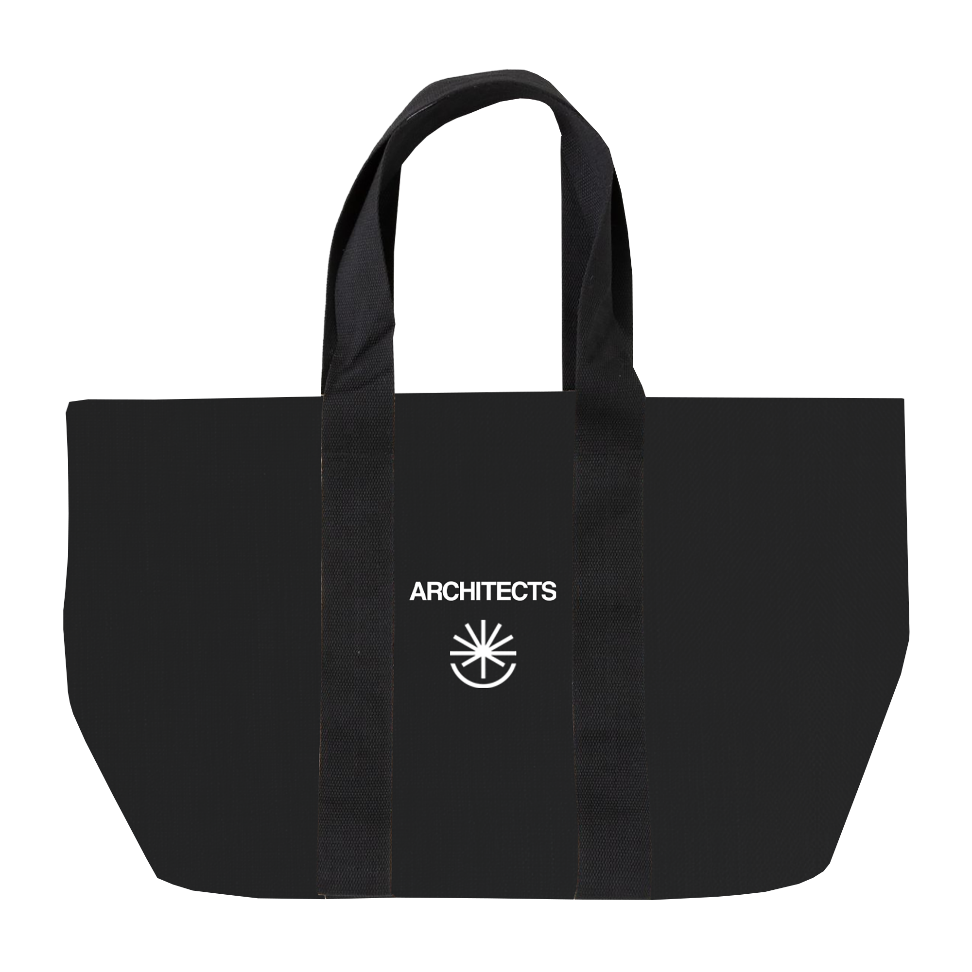 Black tote bag with a small 'ARCHITECTS' logo across the middle