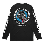 Black long-sleeve shirt with 'Architects' logo and wolf design.