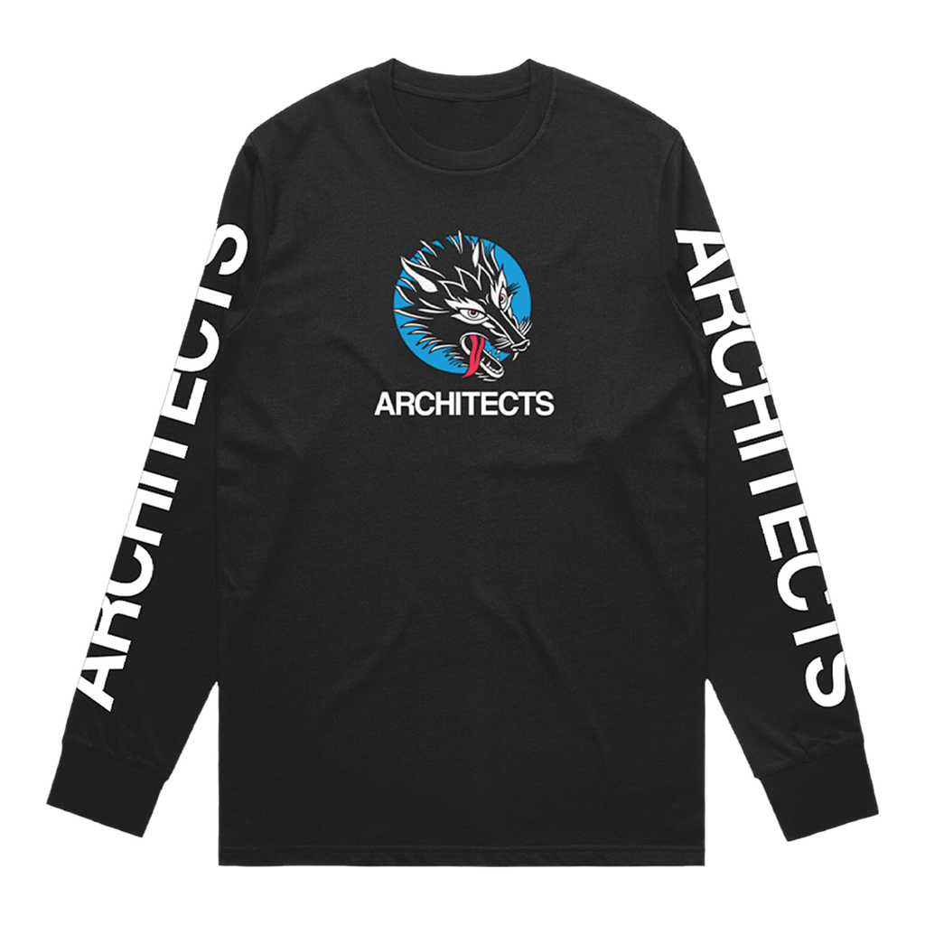 Black long-sleeve shirt with 'Architects' logo and text on sleeves.