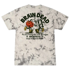Short-sleeve white tie-dye t-shirt with Braindead Print across the back