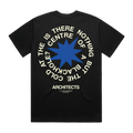 Black short-sleeve unisex regular fit t-shirt with Architects Blackhole print across the back