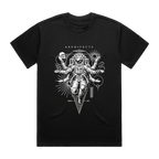 Black Short-sleeve unisex T-Shirt with Architects Astronaut print across the front