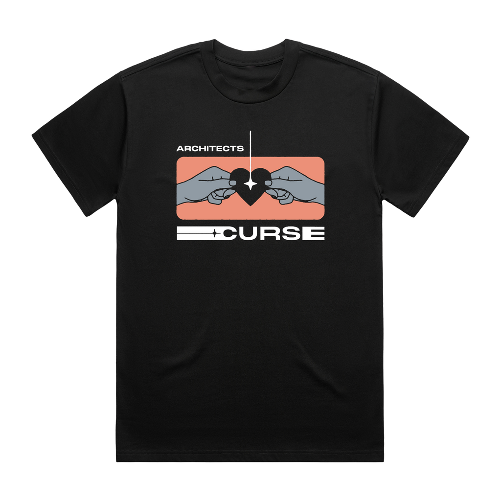 Black short-sleeve unisex T-Shirt with Architects "Curse Heart" print across the front