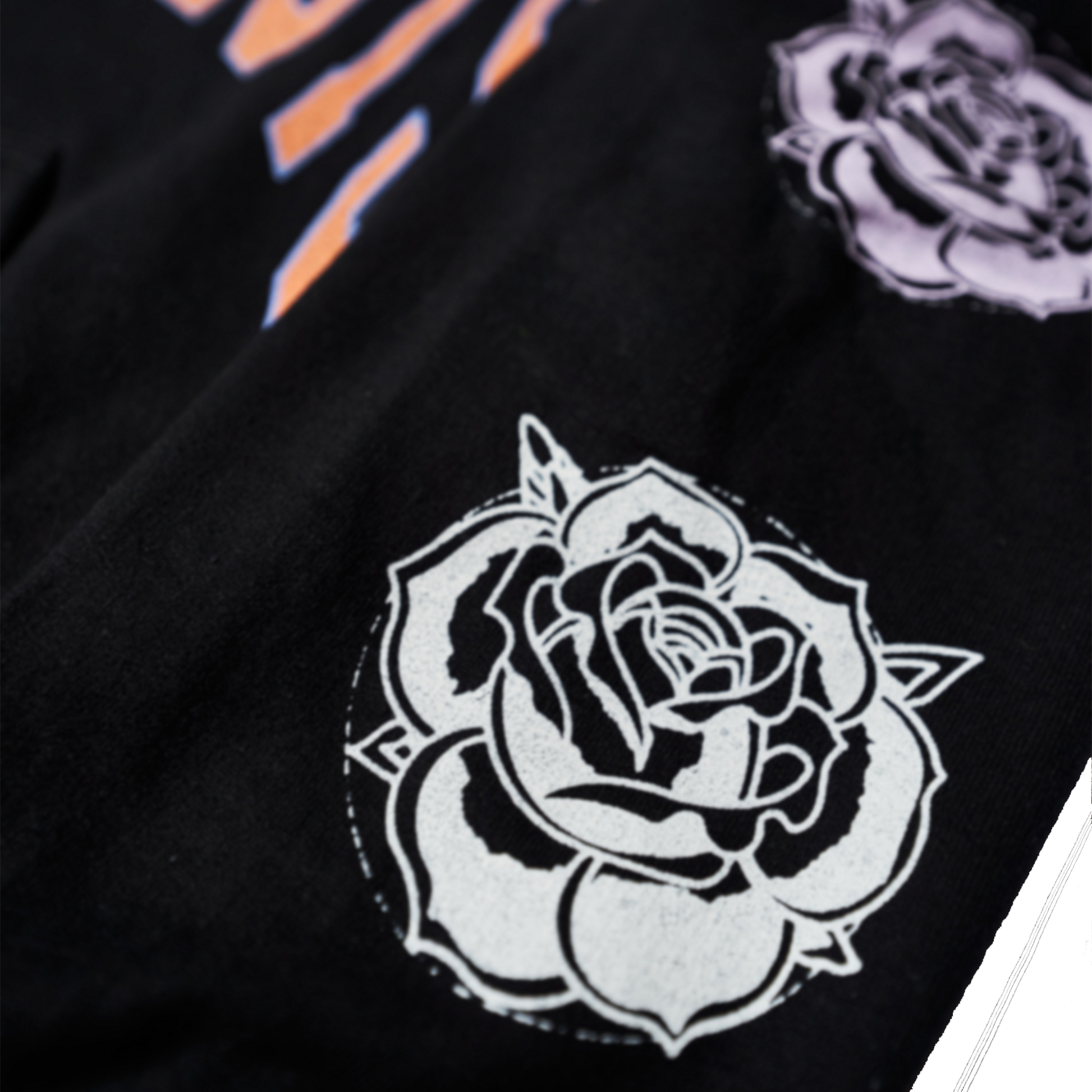 Rose Black Pullover Hoodie L