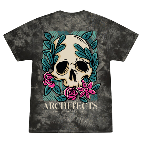 Architects | Floral Skull Black Tye Dye T-Shirt