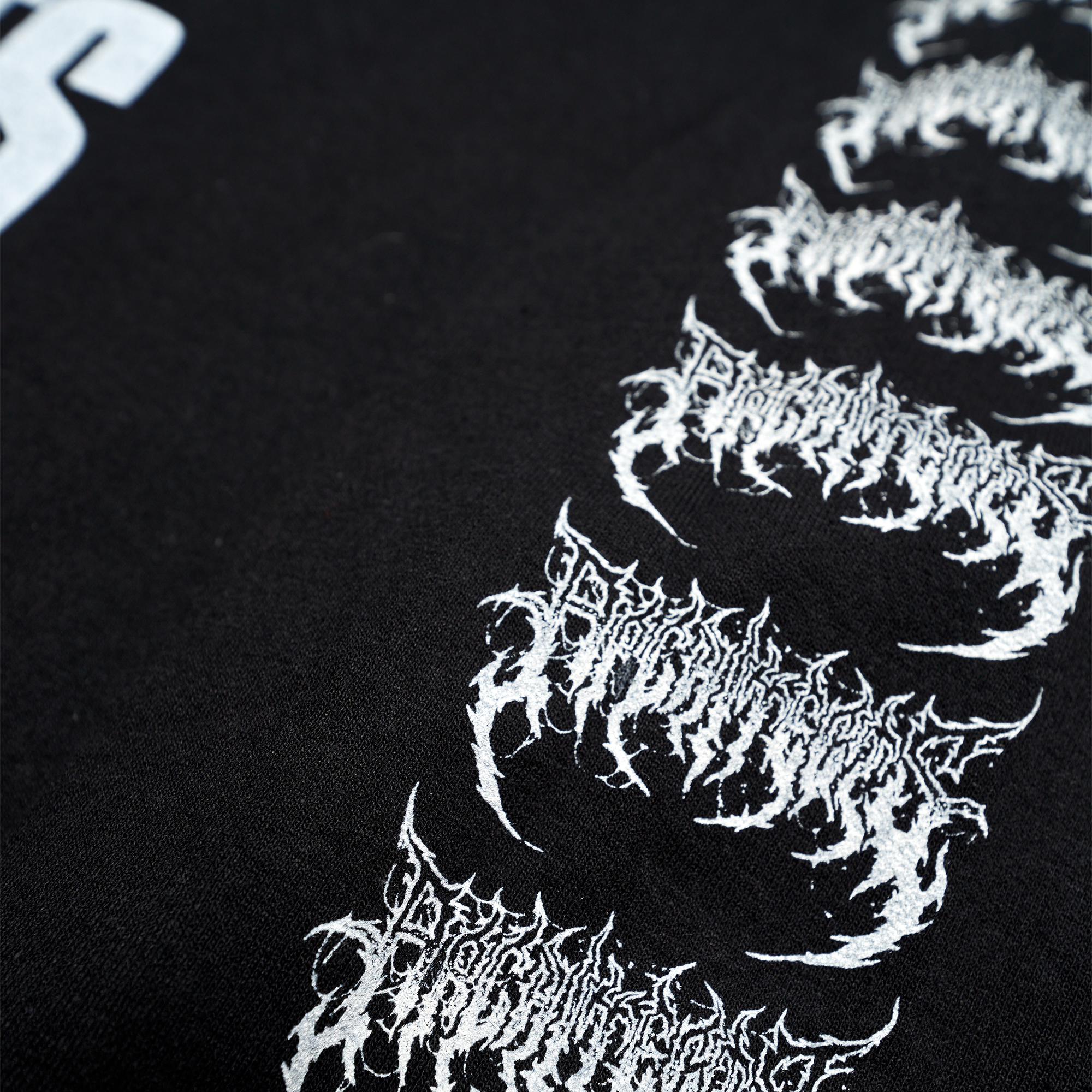 Black unisex crewneck featuring a white Architects Scorpio print across the front and a barbed wire print across the sleeves.