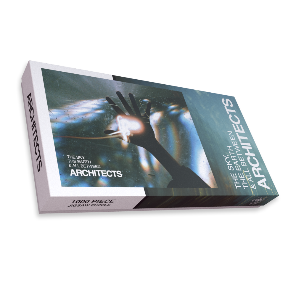 Puzzle box with artwork and 'Architects The Sky, The Earth and All Between'