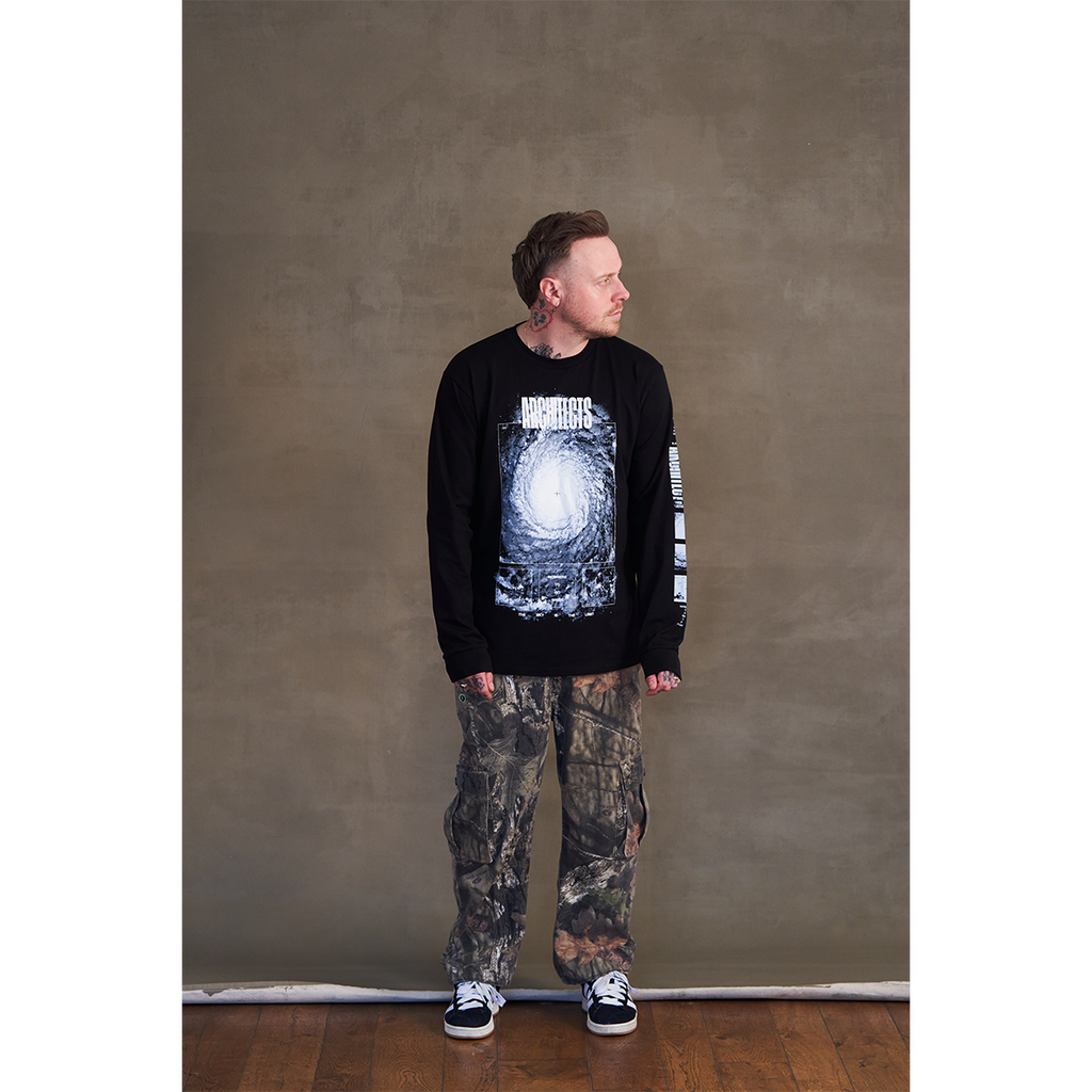 Architects long-sleeve unisex regular fit T-Shirt with Architects Blackhole print across the front and Architects text print along the sleeve
