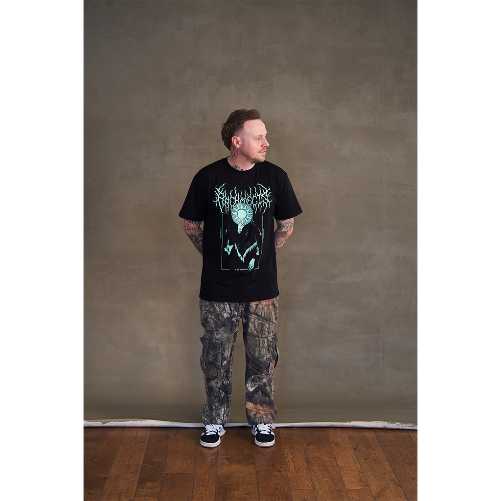 Black short-sleeve unisex regular fit T-shirt with Architects occult glow-in-the-dark print across the front.