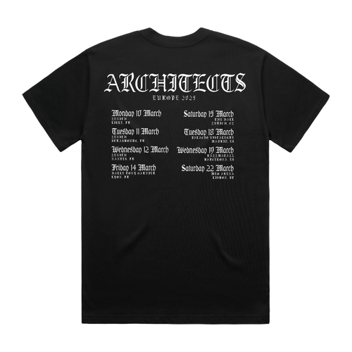 Architects | Flaming A - 2025 EU Tour Black T-Shirt