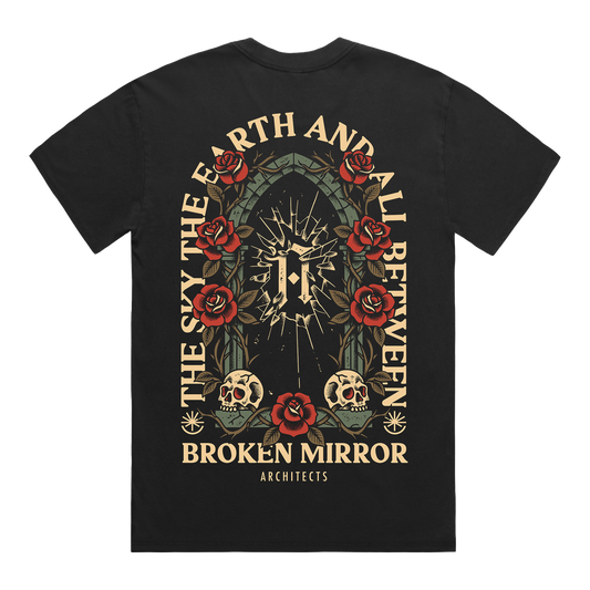 Black short-sleeve T-Shirt with Archtiects broken mirror design