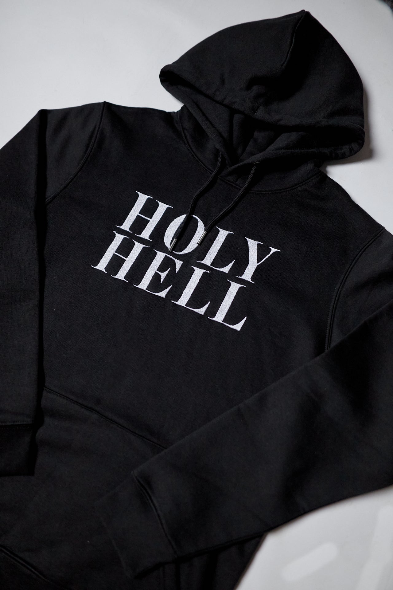 Holy Hell Embroidered Hoodie - Black